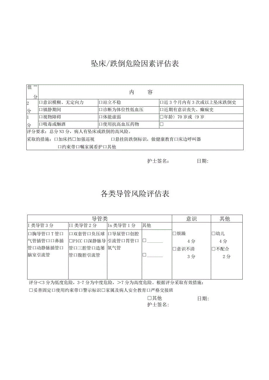 坠床跌倒危险因素评分.docx_第1页