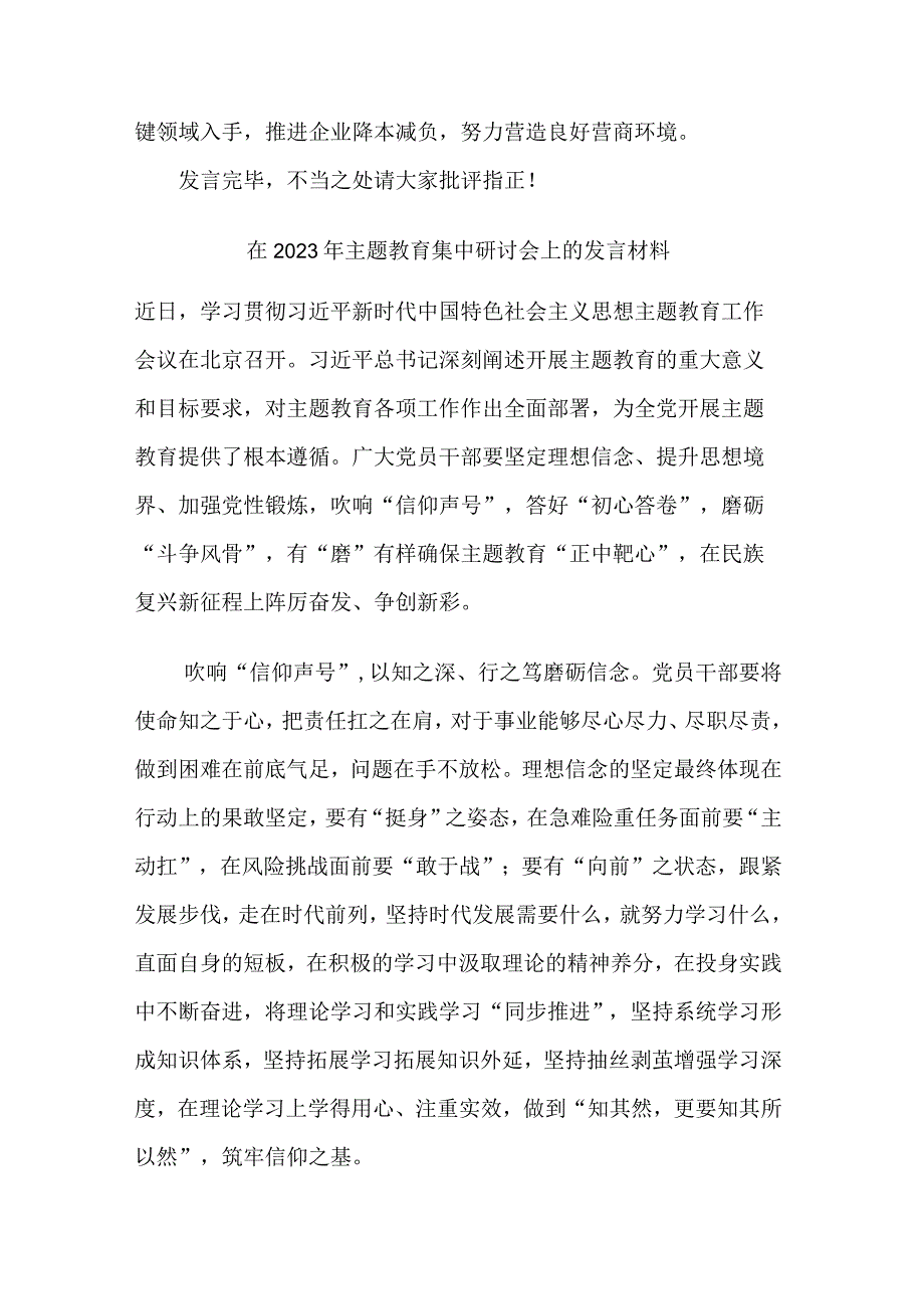 在2023年主题教育集中研讨会上的发言材料(共二篇).docx_第3页