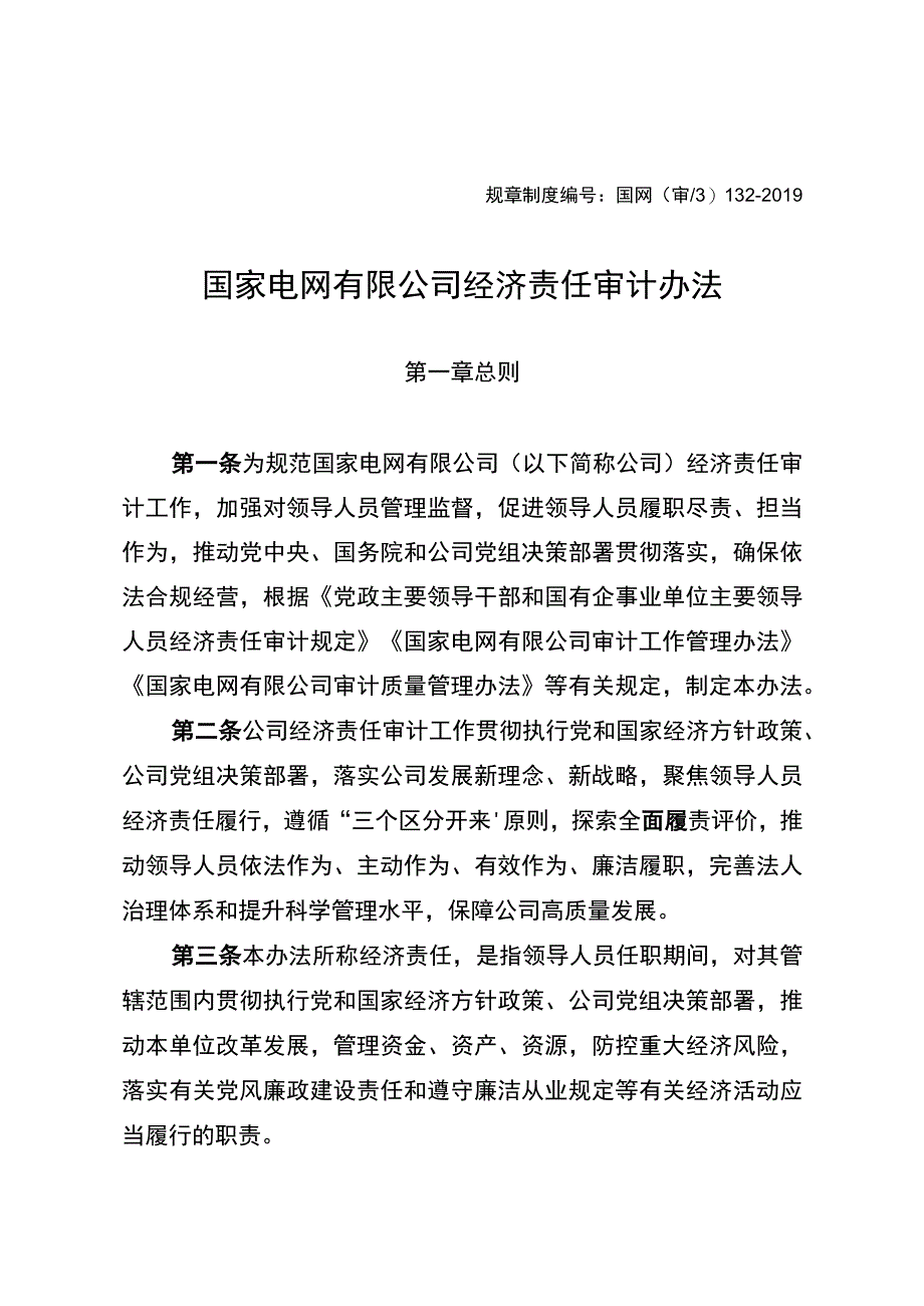 国网（审3）132-2019 国家电网有限公司经济责任审计办法.docx_第1页