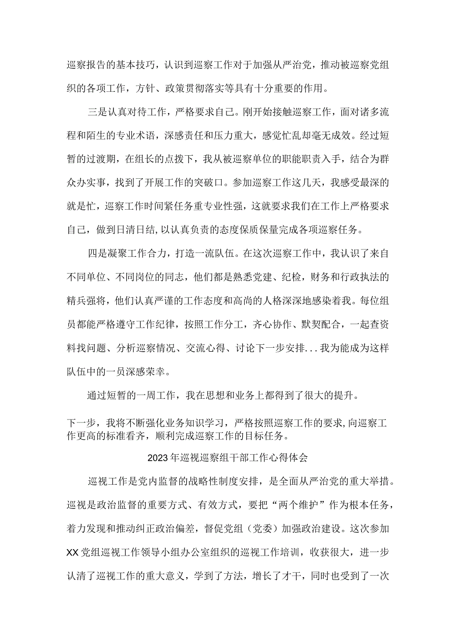 国有企业单位2023年纪检巡察组巡检工作个人心得体会 （合计10份）.docx_第3页