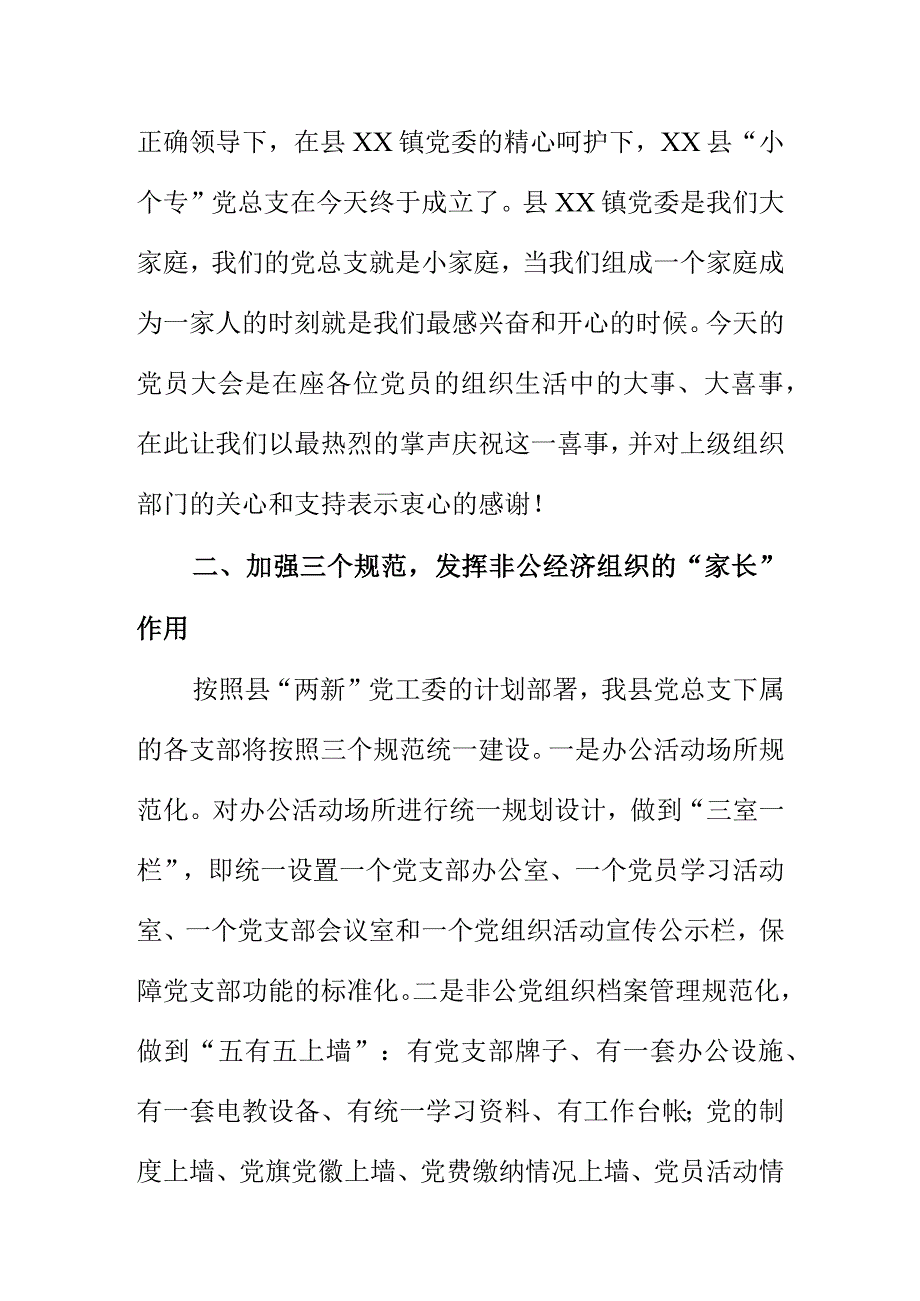 在XX县XX党总支第一次党员大会上的讲话.docx_第2页