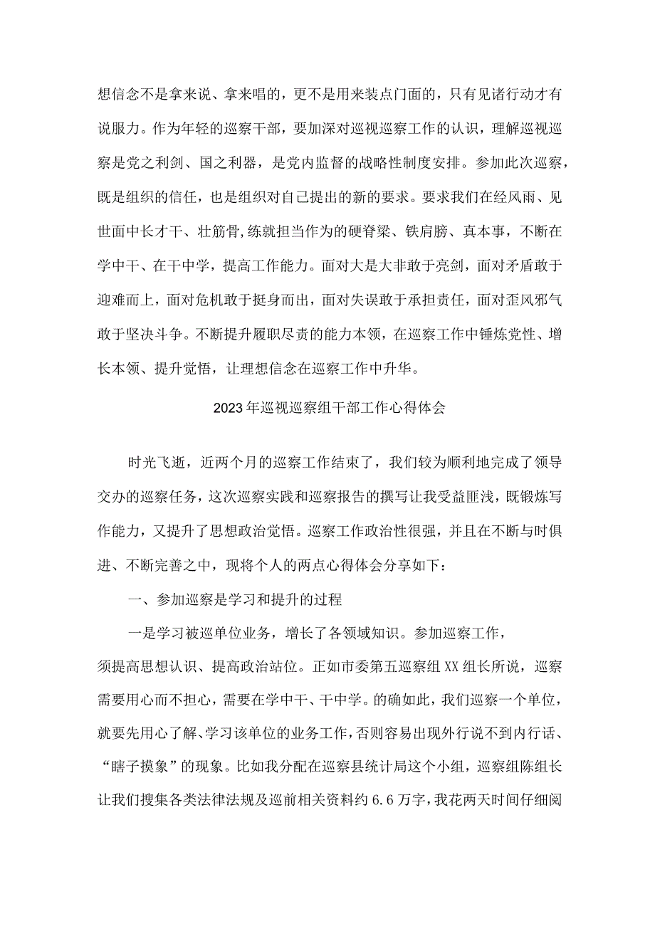 央企单位2023年纪检巡察组巡检工作个人心得体会 （汇编10份）.docx_第2页