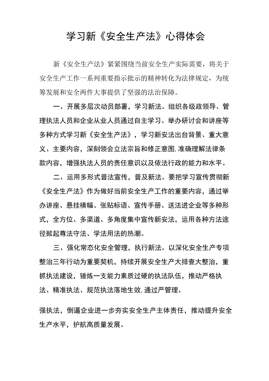 学习新《安全生产法》的心得体会十篇合集.docx_第2页