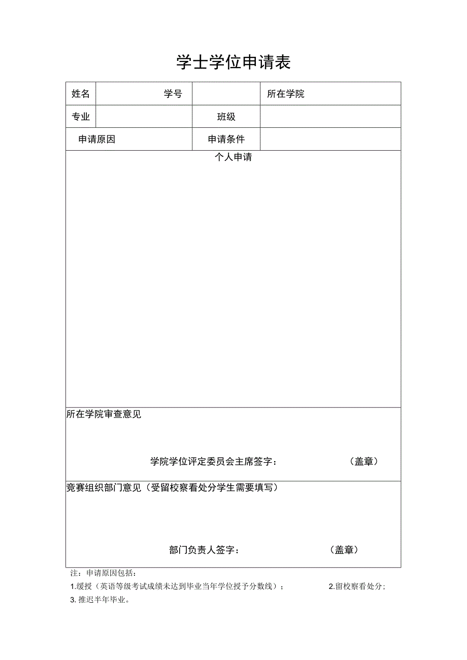 学士学位申请表.docx_第1页