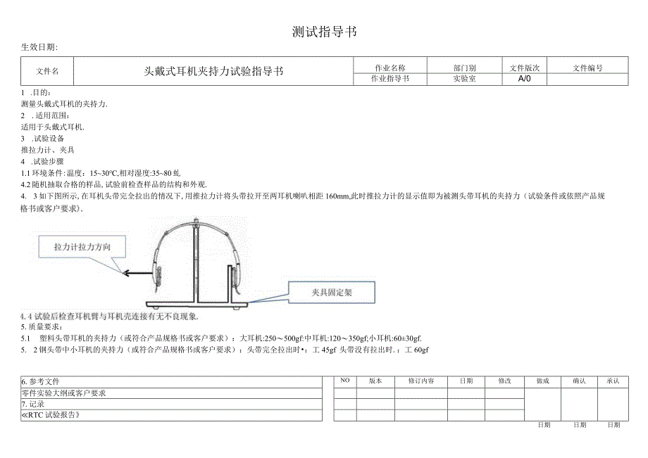 头戴式耳机夹持力试验指导书.docx_第1页