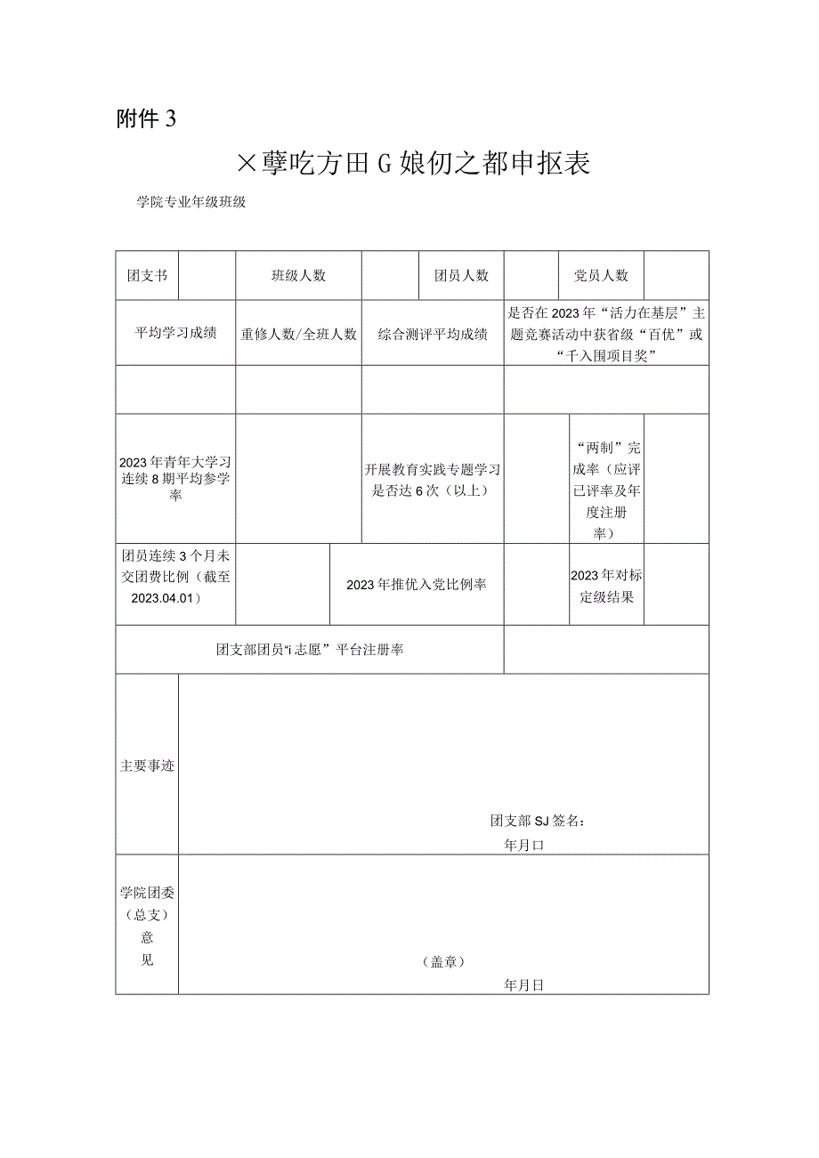 学校五四红旗团支部申报表.docx_第1页