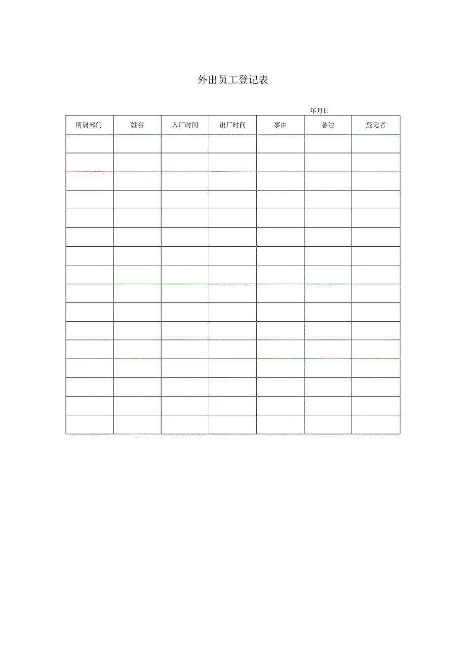 外出员工登记表.docx_第1页