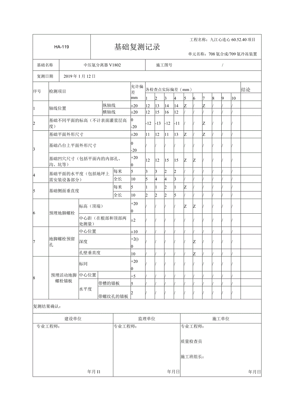 基础复测记录（设备）.docx_第3页