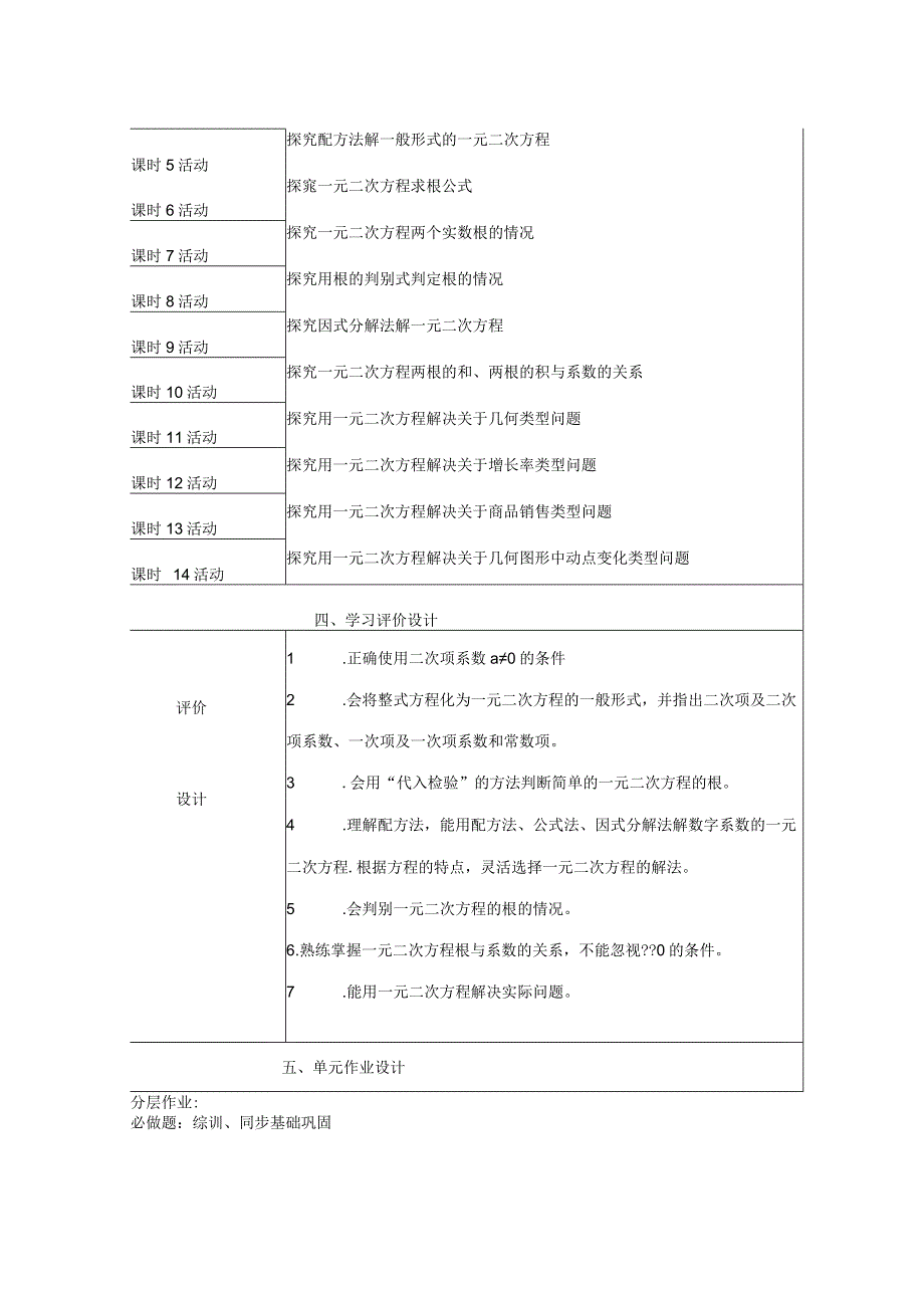 大单元教学鲁教版2023年八年级大单元教学一元二次方程 课件 教案.docx_第3页