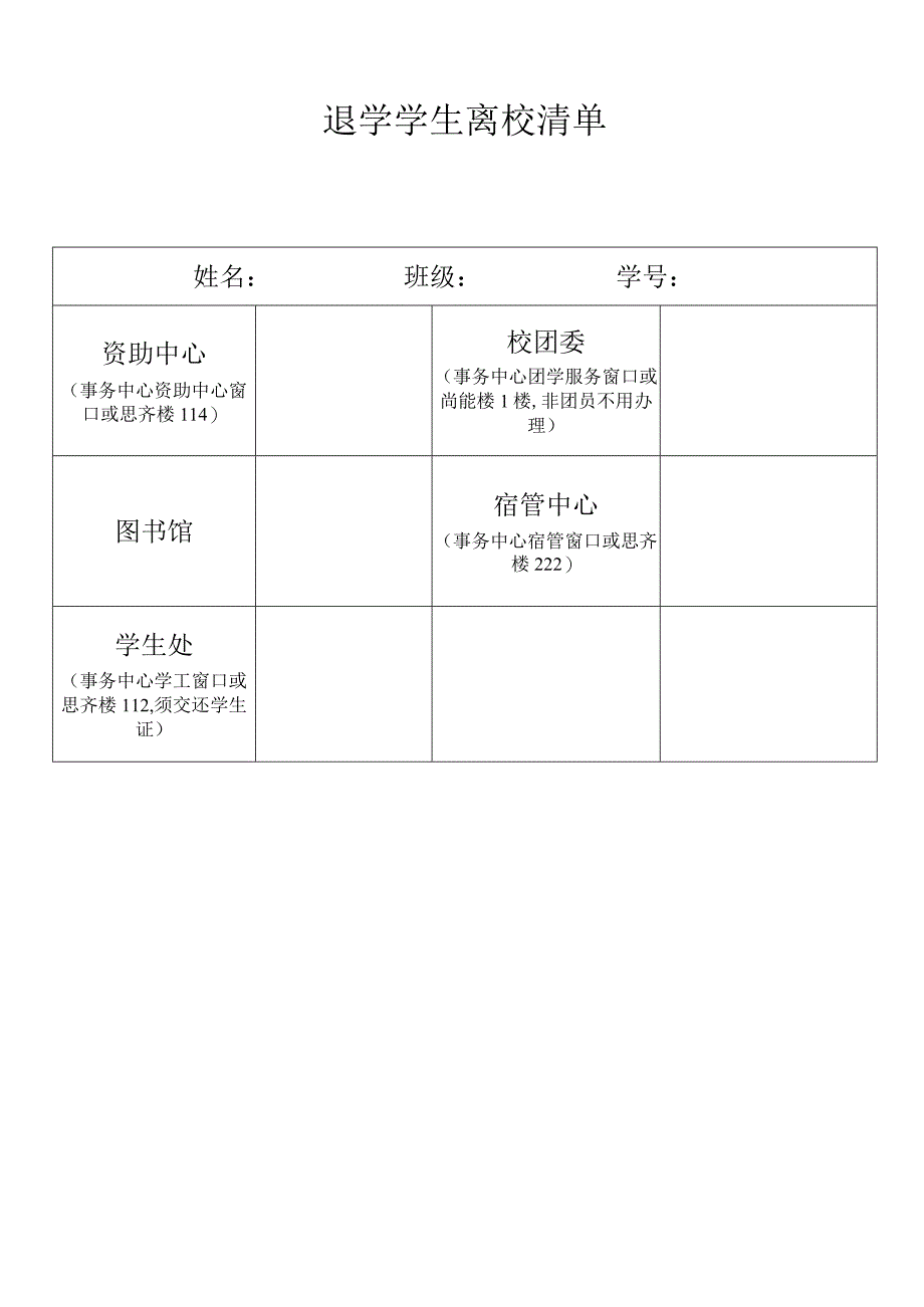 学生退学申请表及离校清单.docx_第2页