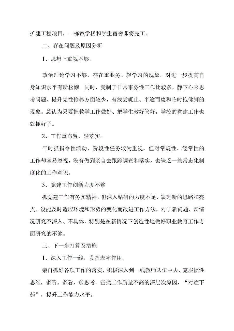 学校党支部书记履行基层党建工作责任两份.docx_第3页