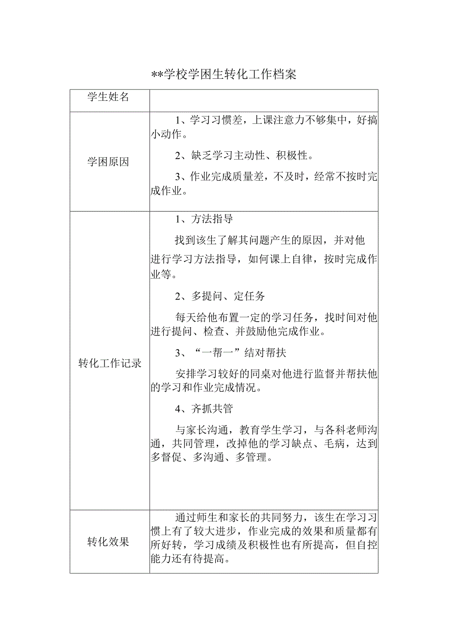 学校学困生转化工作档案.docx_第1页