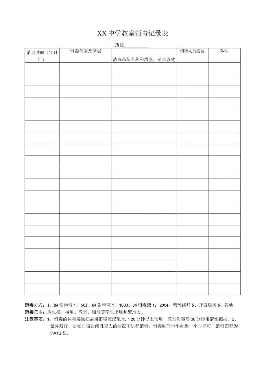 学校消毒记录表.docx_第1页