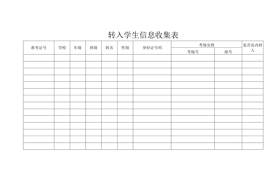 学生转入学生信息收集表.docx_第1页