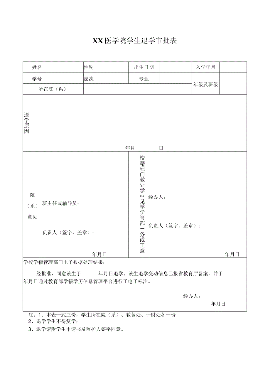 学生退学审批表-2022年模板范本.docx_第1页