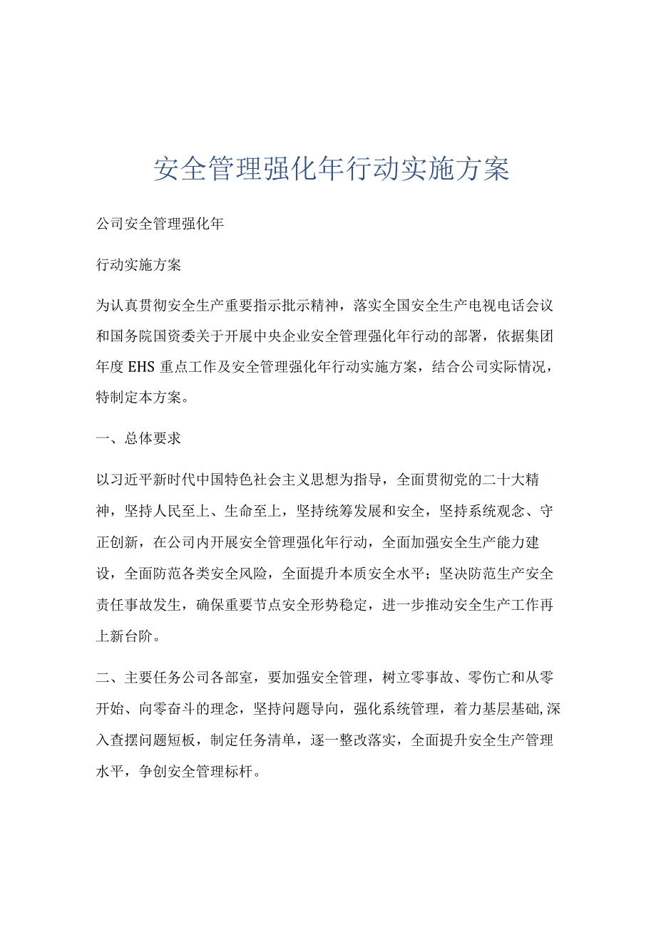 安全管理强化年行动实施方案.docx_第1页