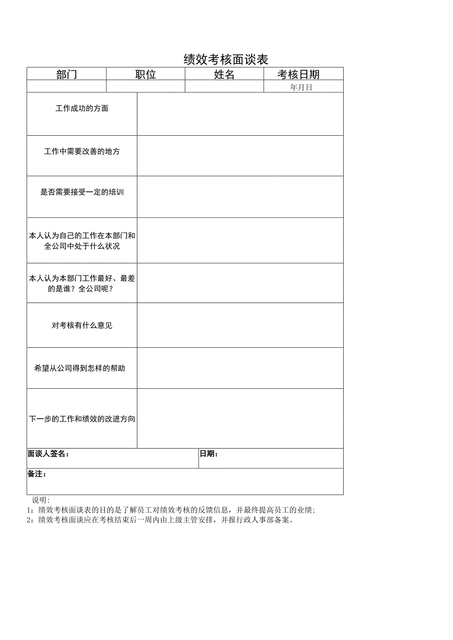 实用公司行政管理常用表（培训、考核、面试类全套）.docx_第3页