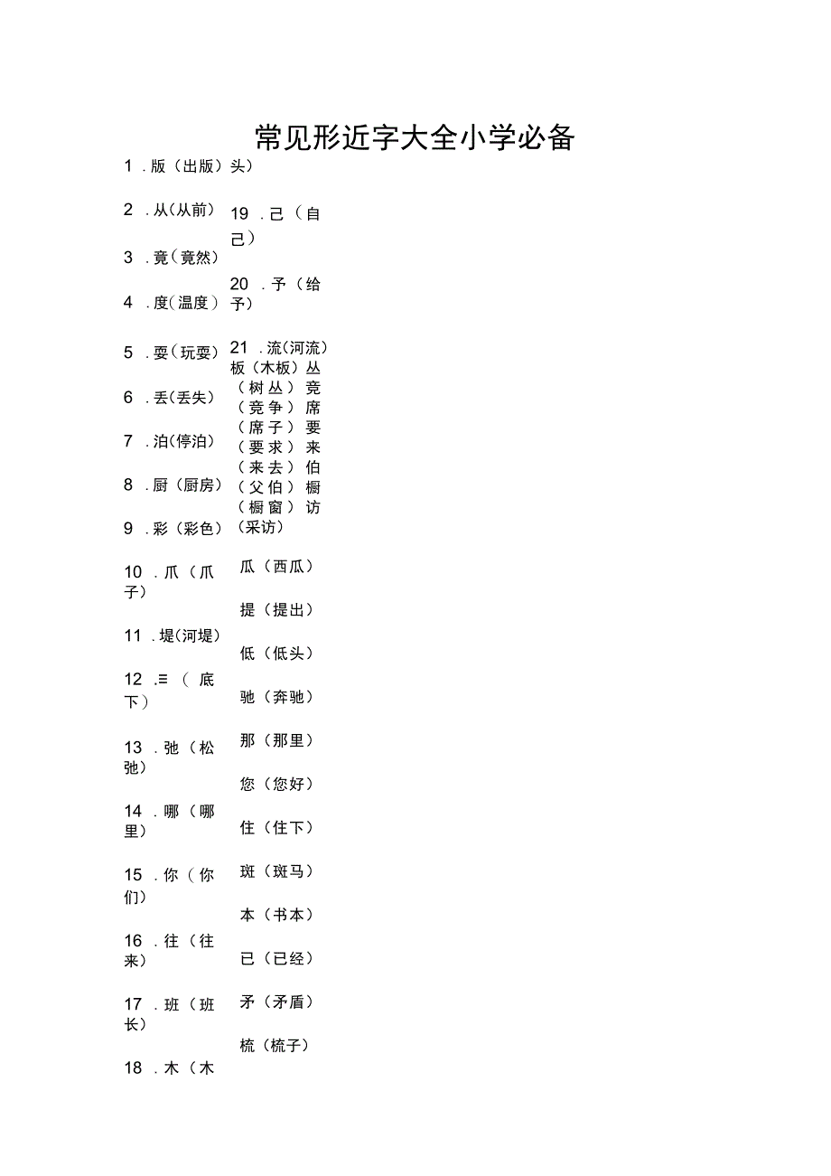 小学必背形近字区分及大全完整版小升初必备.docx_第2页