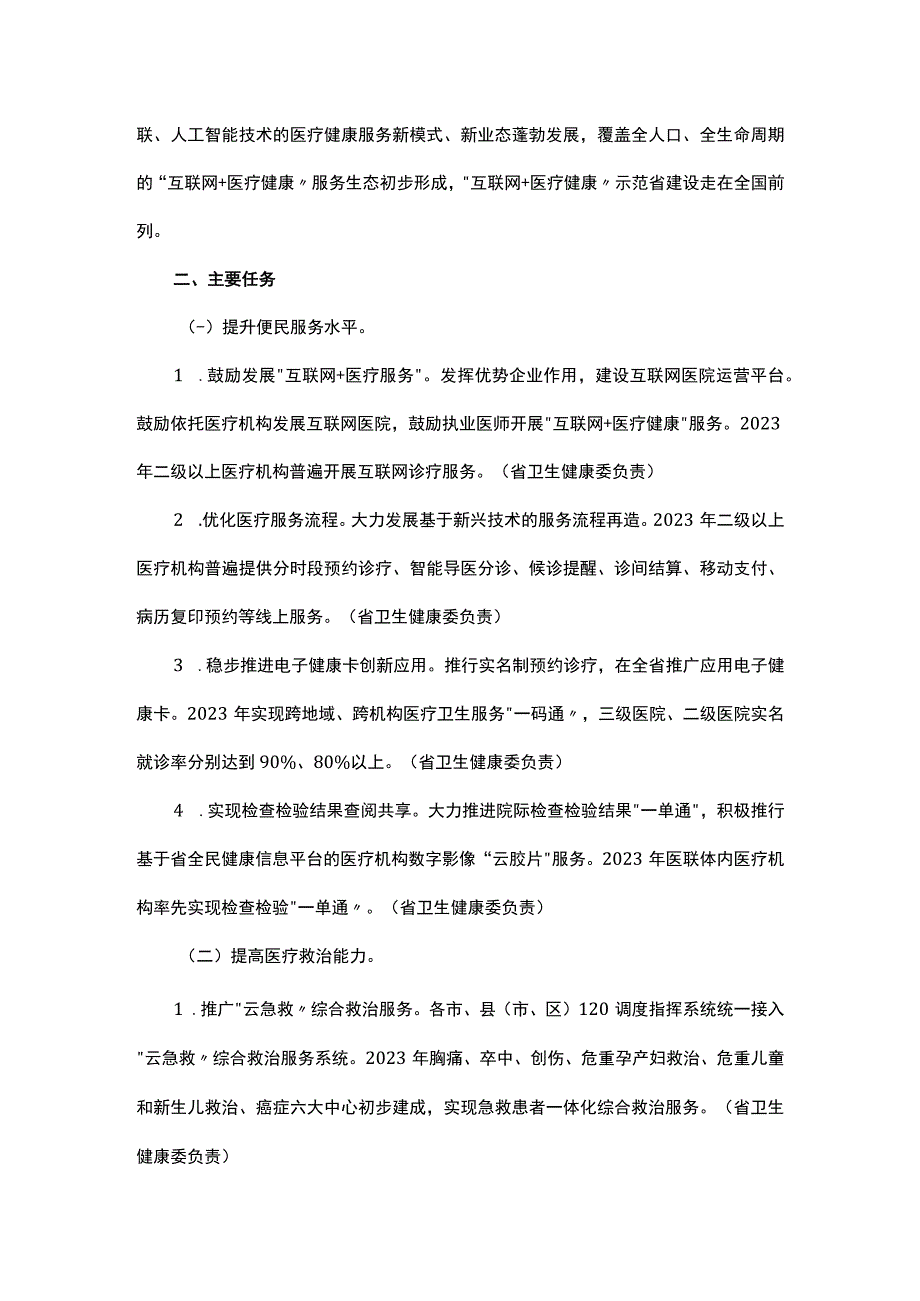 山东省推进互联网+医疗健康示范省建设行动计划20192023 年.docx_第2页