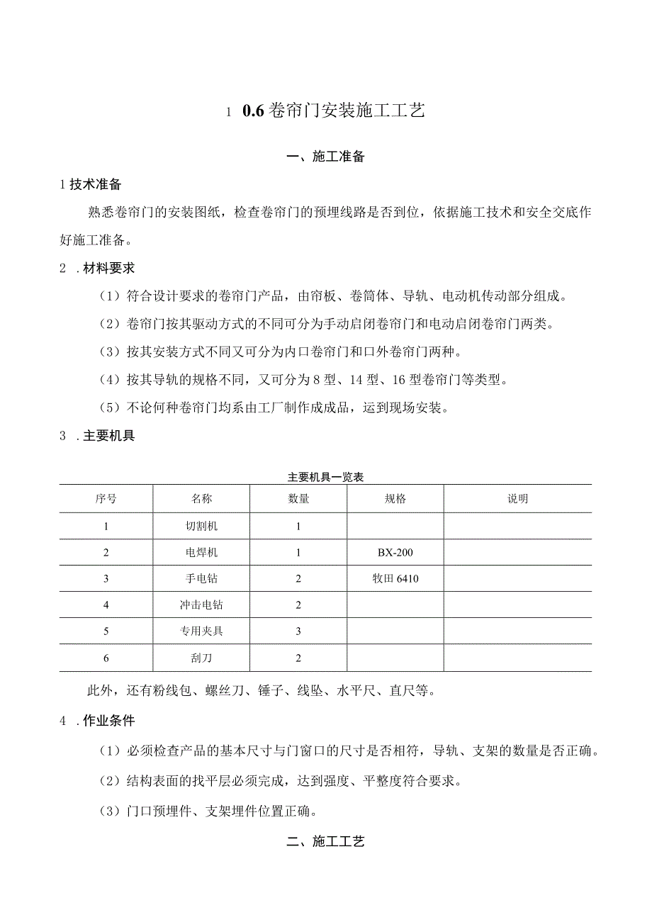 工法106卷帘门安装施工工艺.docx_第1页