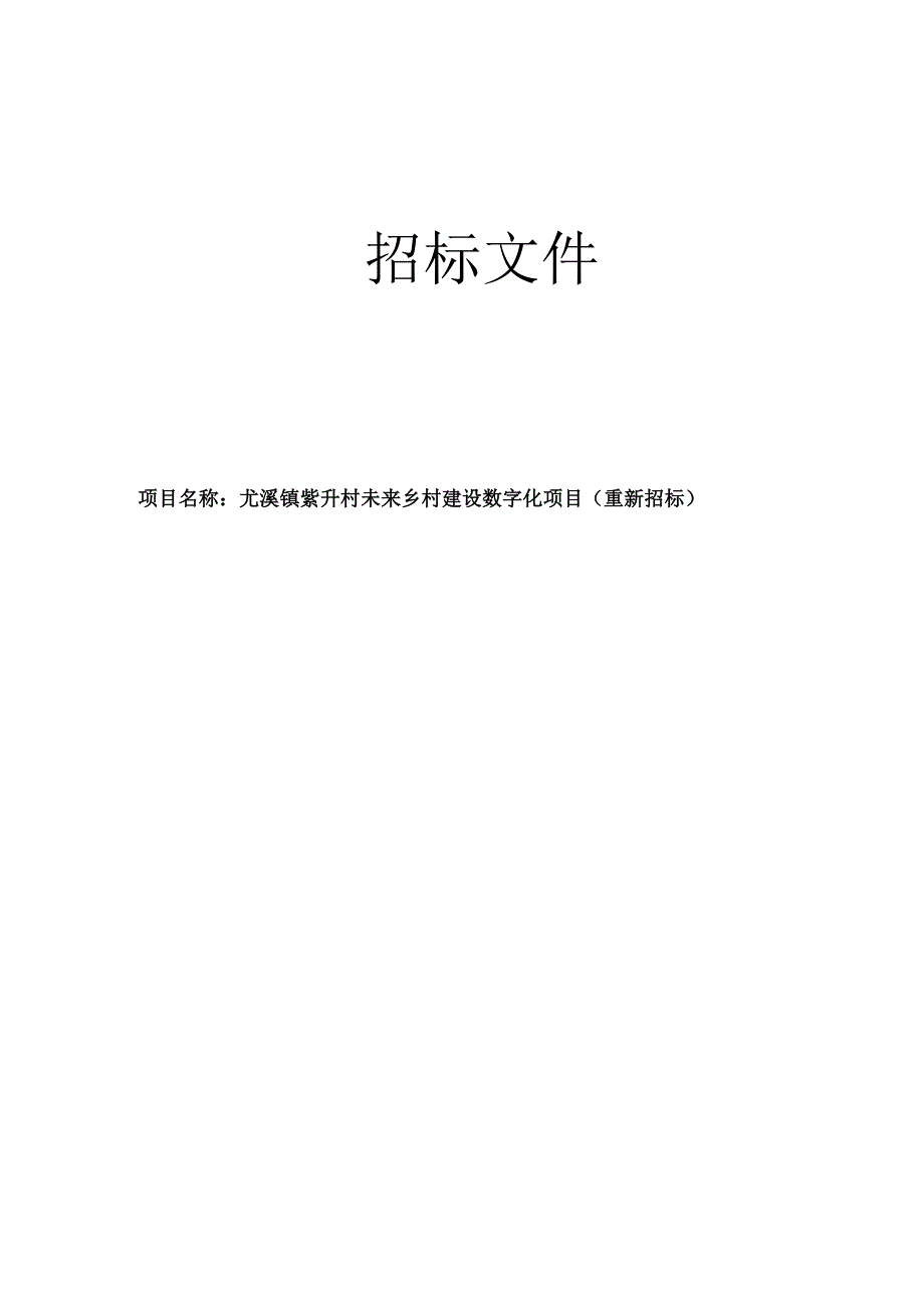 尤溪镇紫升村未来乡村建设数字化项目重新招标招标文件.docx_第1页