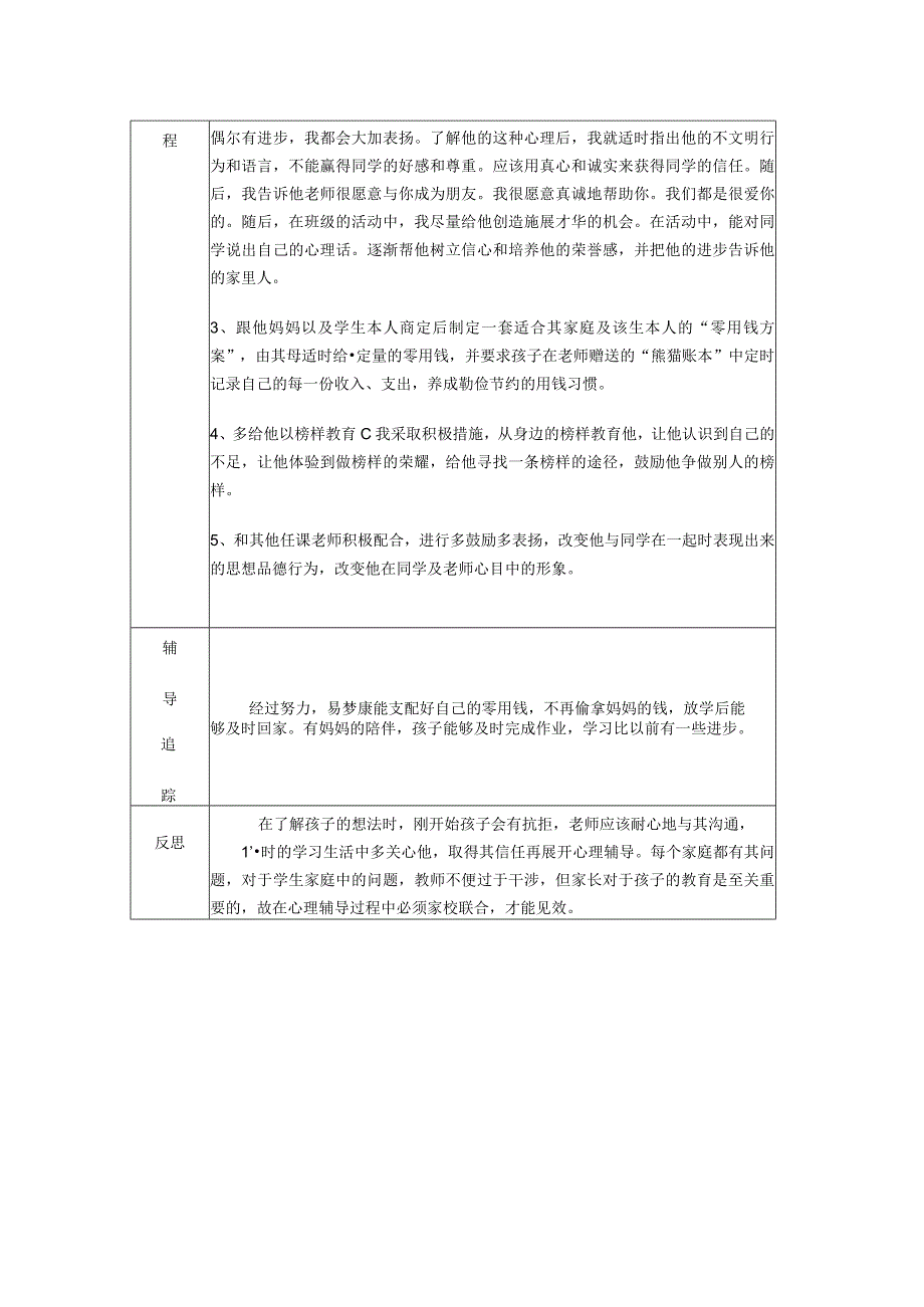 小学生心理健康教育个案辅导记录表实用模板.docx_第2页