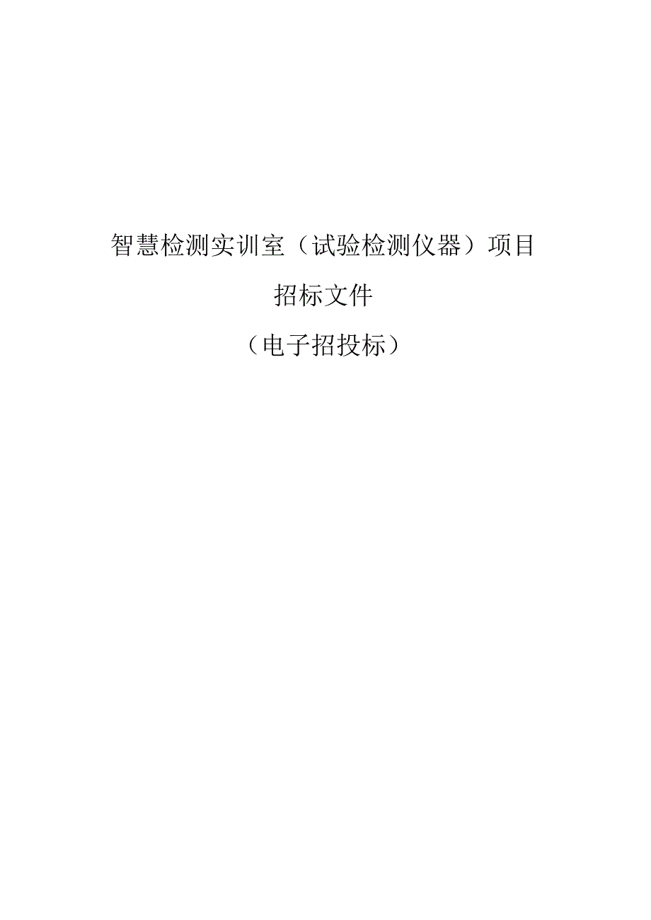 公路技师学院智慧检测实训室试验检测仪器项目招标文件.docx_第1页