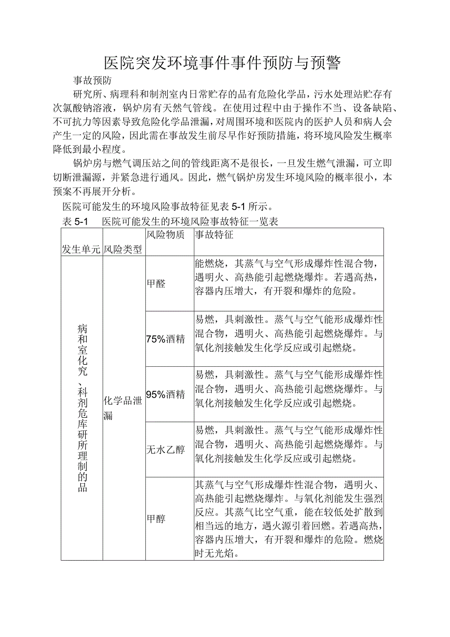 医院突发环境事件事件预防与预警.docx_第1页