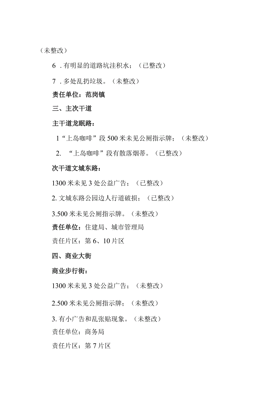 关于对2018年创建全国文明城市省测评反馈问题回访督查情况的通报范本.docx_第3页