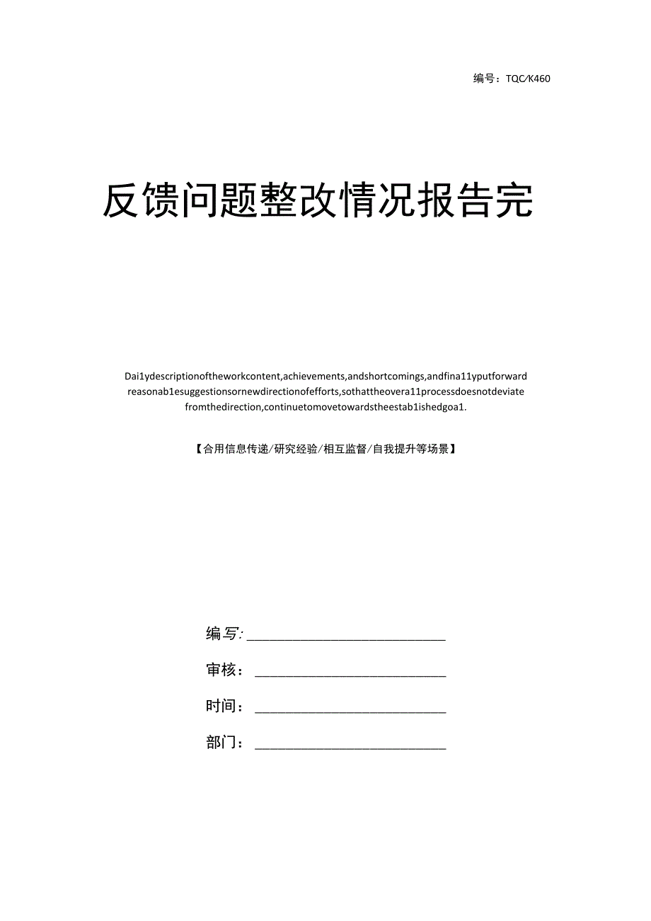 反馈问题整改情况报告完整版.docx_第1页