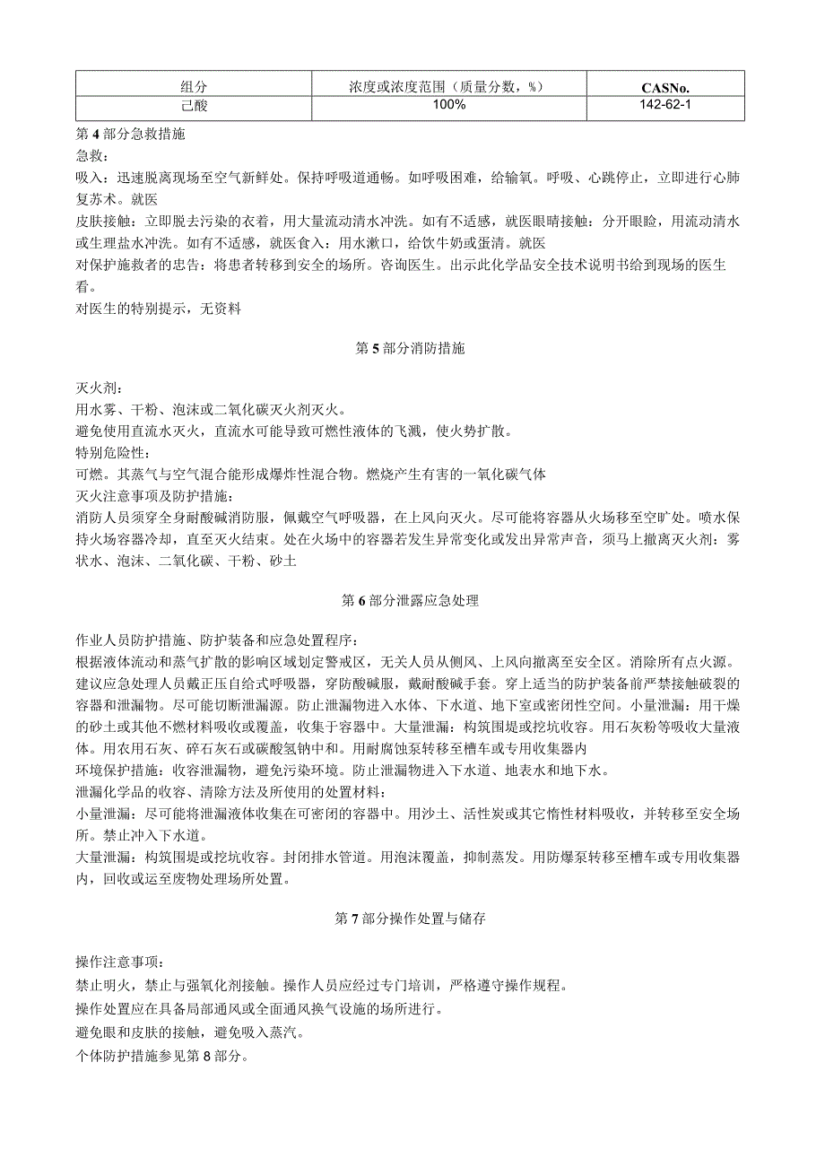 己酸安全技术说明书MSDS.docx_第2页