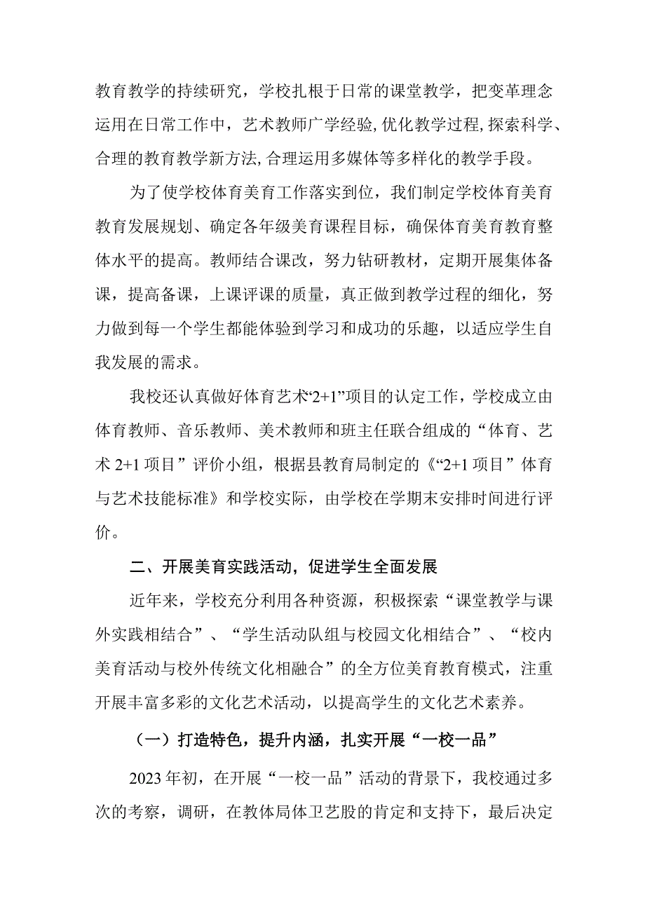 小学学校2023年度体育美育发展报告.docx_第2页