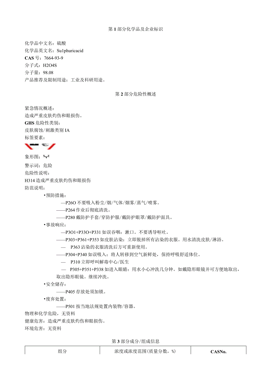 硫酸安全技术说明书MSDS.docx_第1页