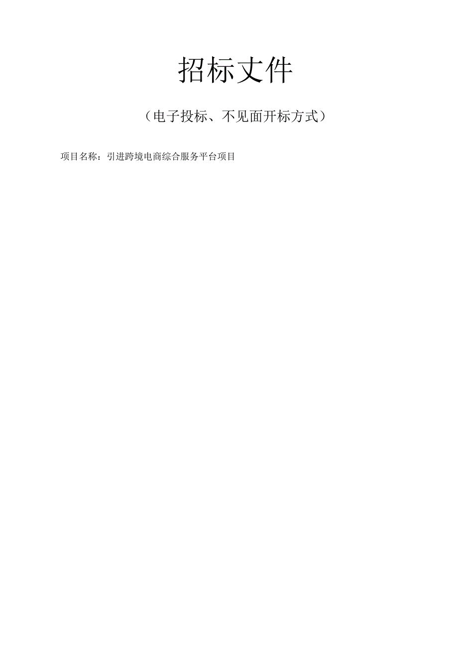 引进跨境电商综合服务平台项目招标文件.docx_第1页