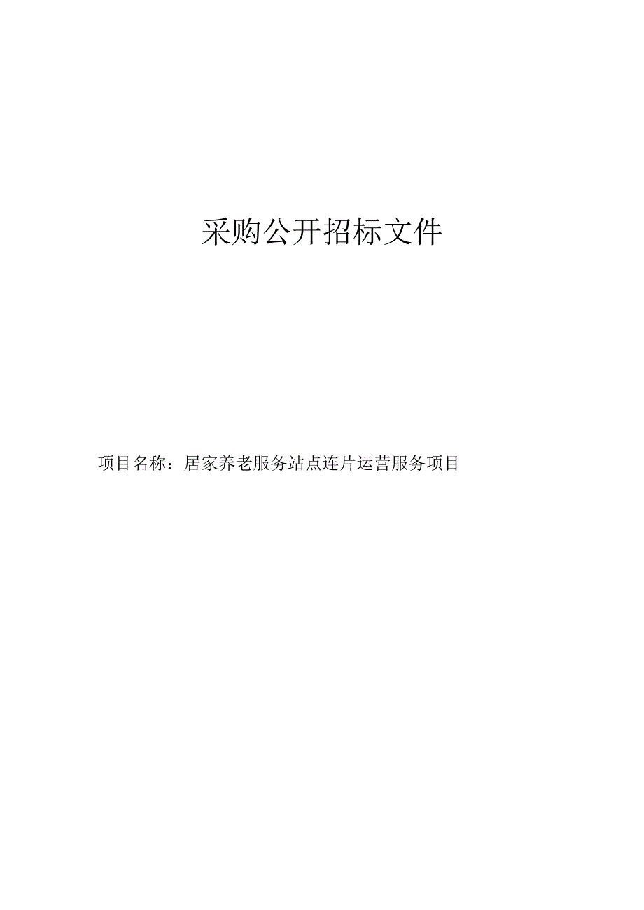 居家养老服务项目招标文件.docx_第1页