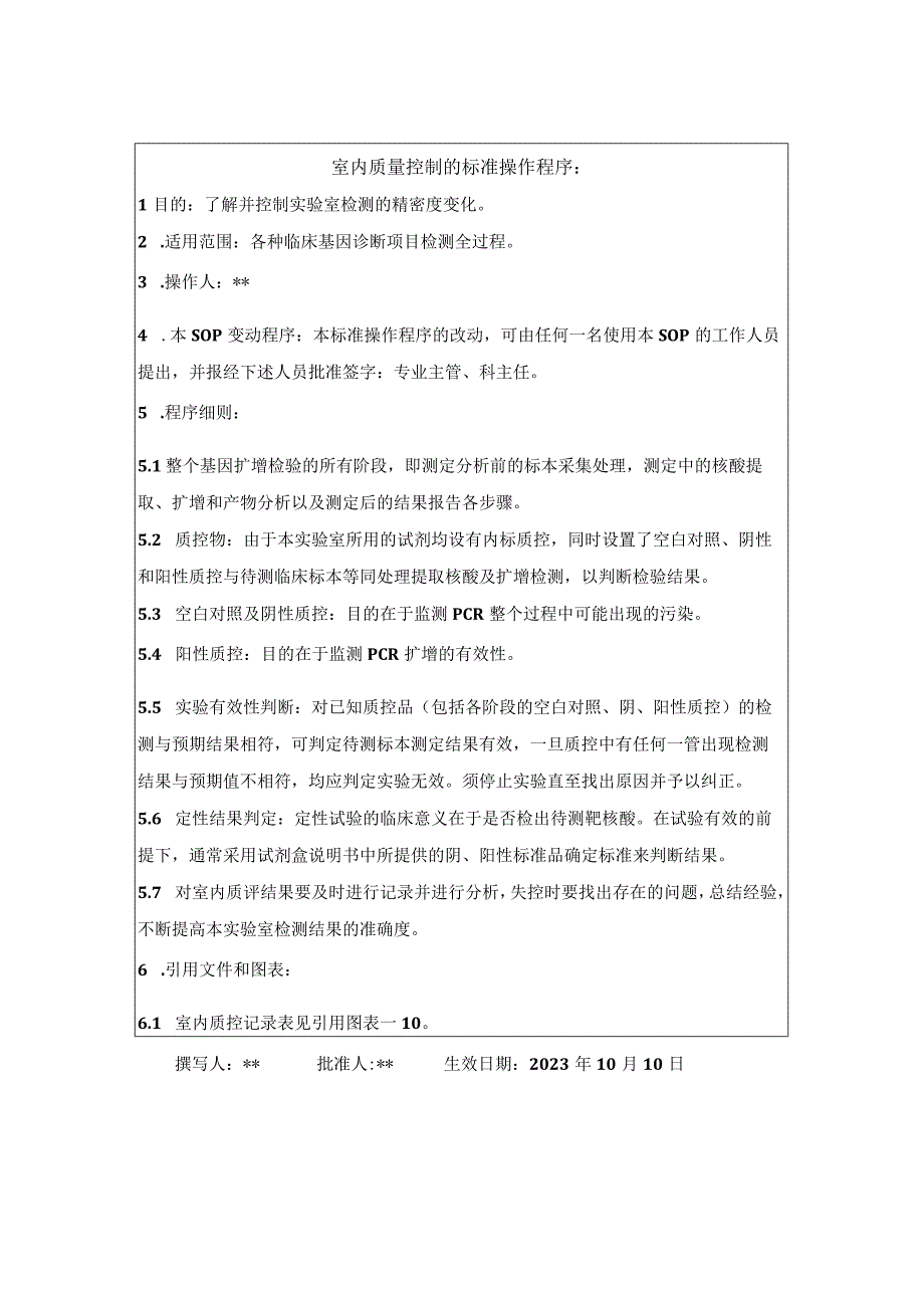 室内质量控制的标准操作程序.docx_第1页