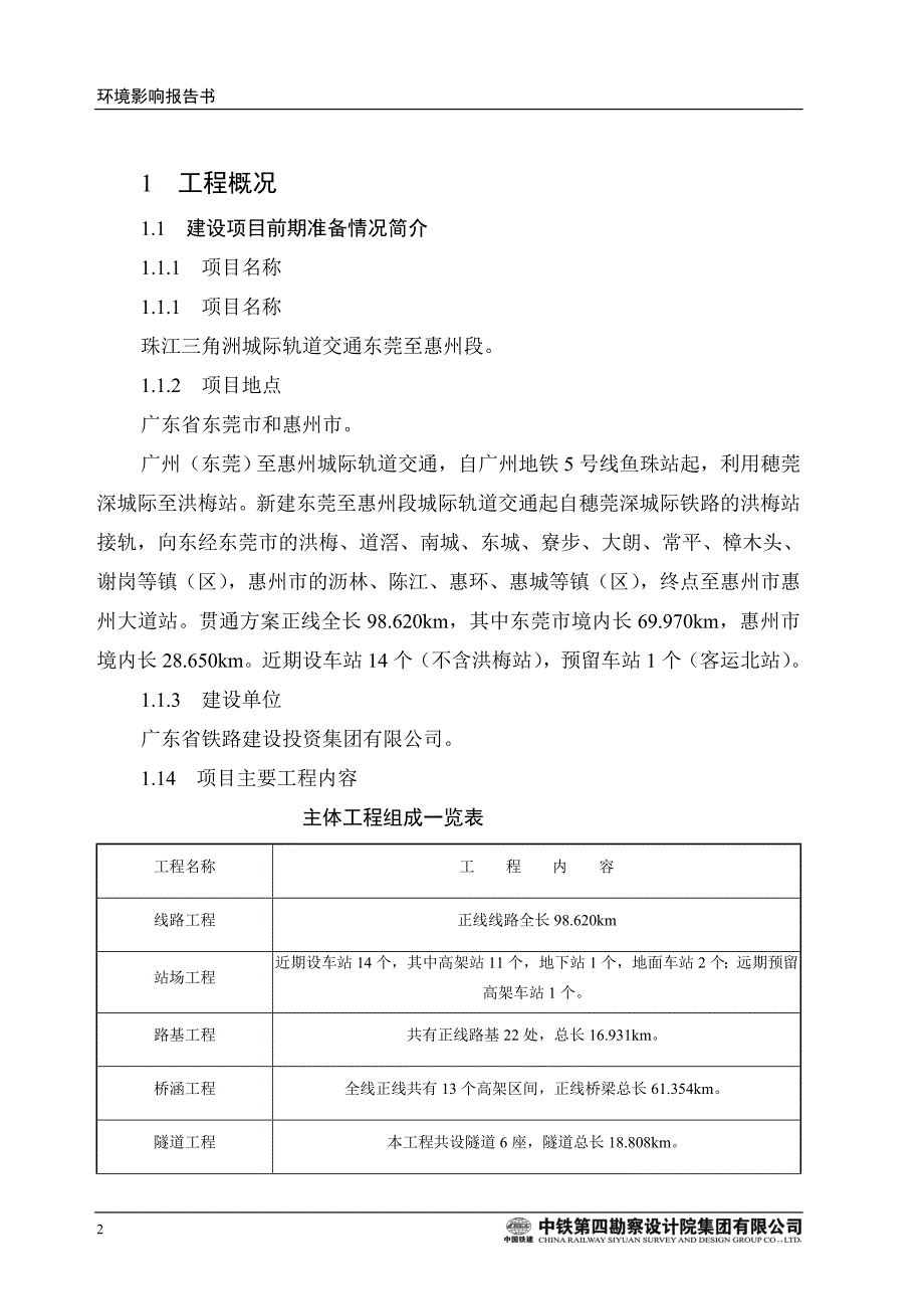 珠江三角洲城际轨道交通东莞至惠州段环评报告.doc_第2页