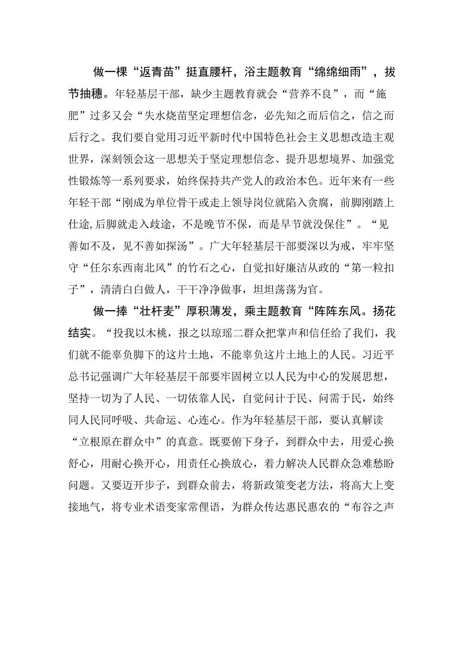 2023主题教育研讨发言主题教育洒晨光+陇上小麦更连冈.docx_第2页