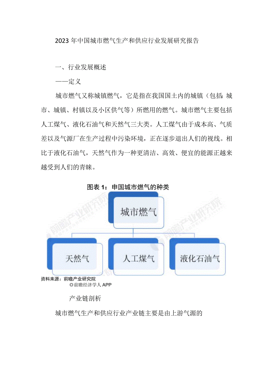 2023年中国城市燃气生产和供应行业发展研究报告.docx_第1页