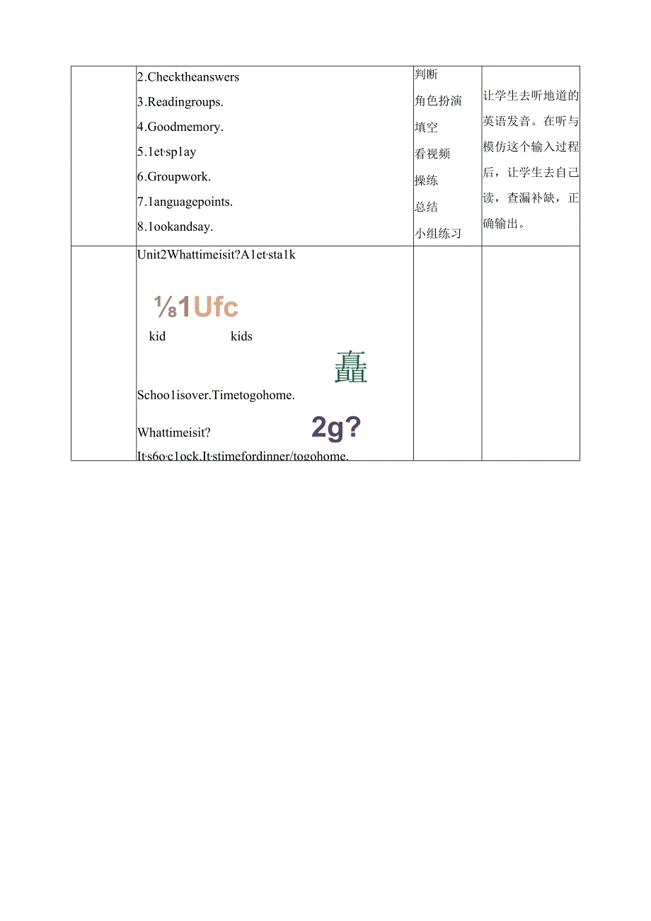 人教PEP四年级下册Unit2 What time is it A let's talk教案.docx_第2页