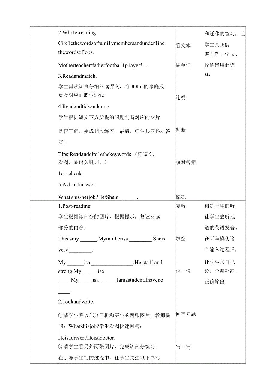 人教PEP四年级上册Unit6 Meet my family B read and write 教案.docx_第2页