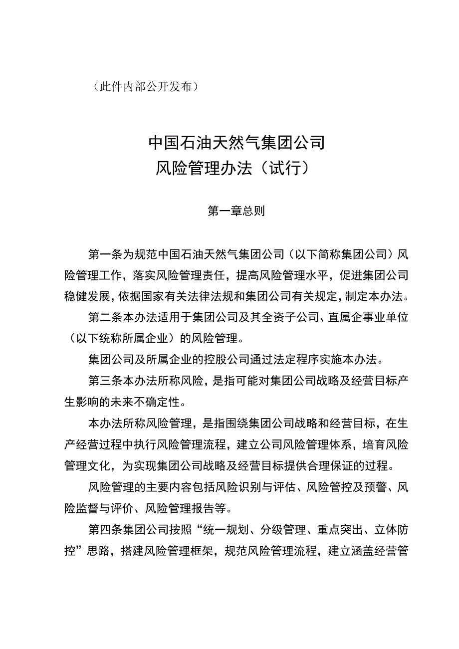 中国石油天然气集团公司风险管理办法试行.docx_第2页