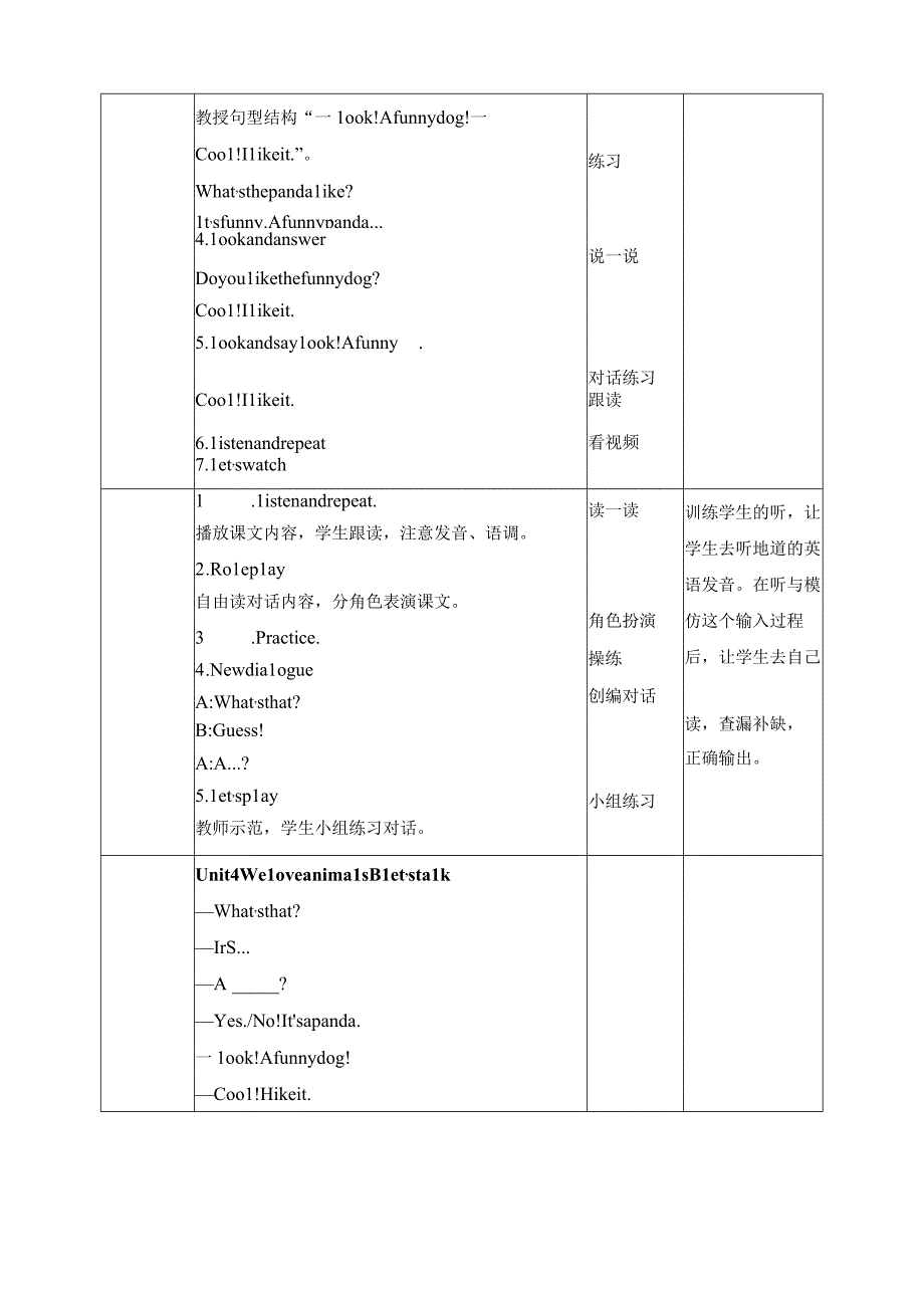 人教PEP三年级上册Unit4 We love animals B let's talk教案.docx_第2页