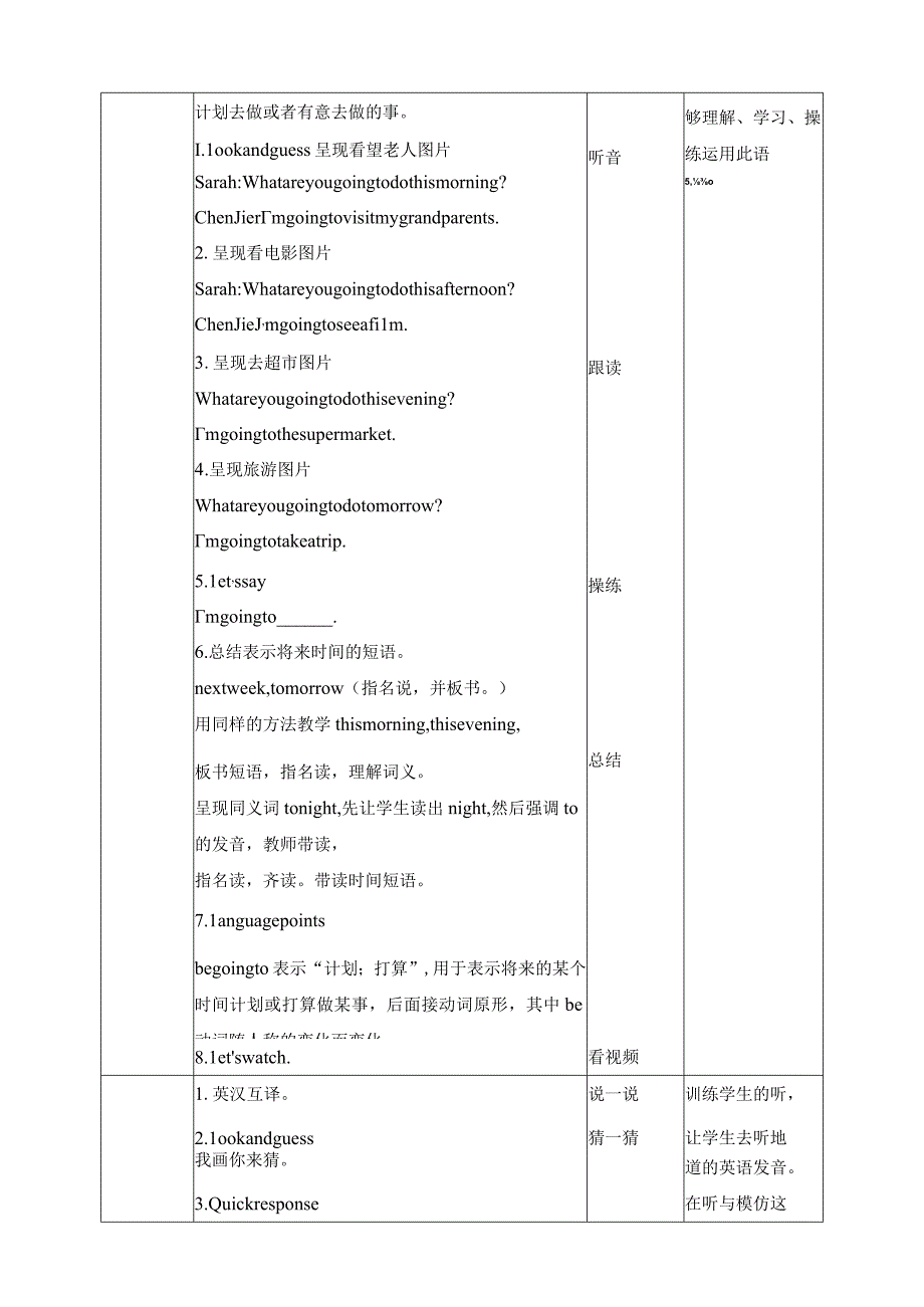 人教PEP六年级上册Unit3 My weekend A let's learn教案.docx_第2页