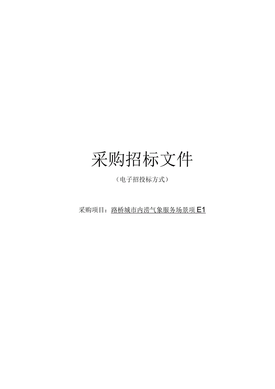 城市内涝气象服务场景项目招标文件.docx_第1页