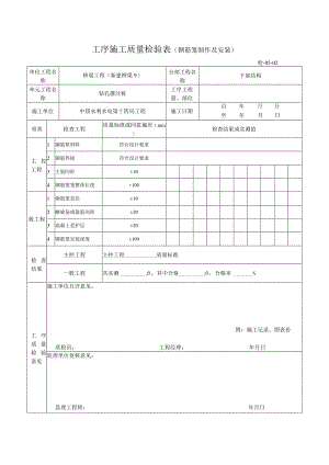 工序施工质量检验表〔钢筋笼制作及安装〕2023版.docx