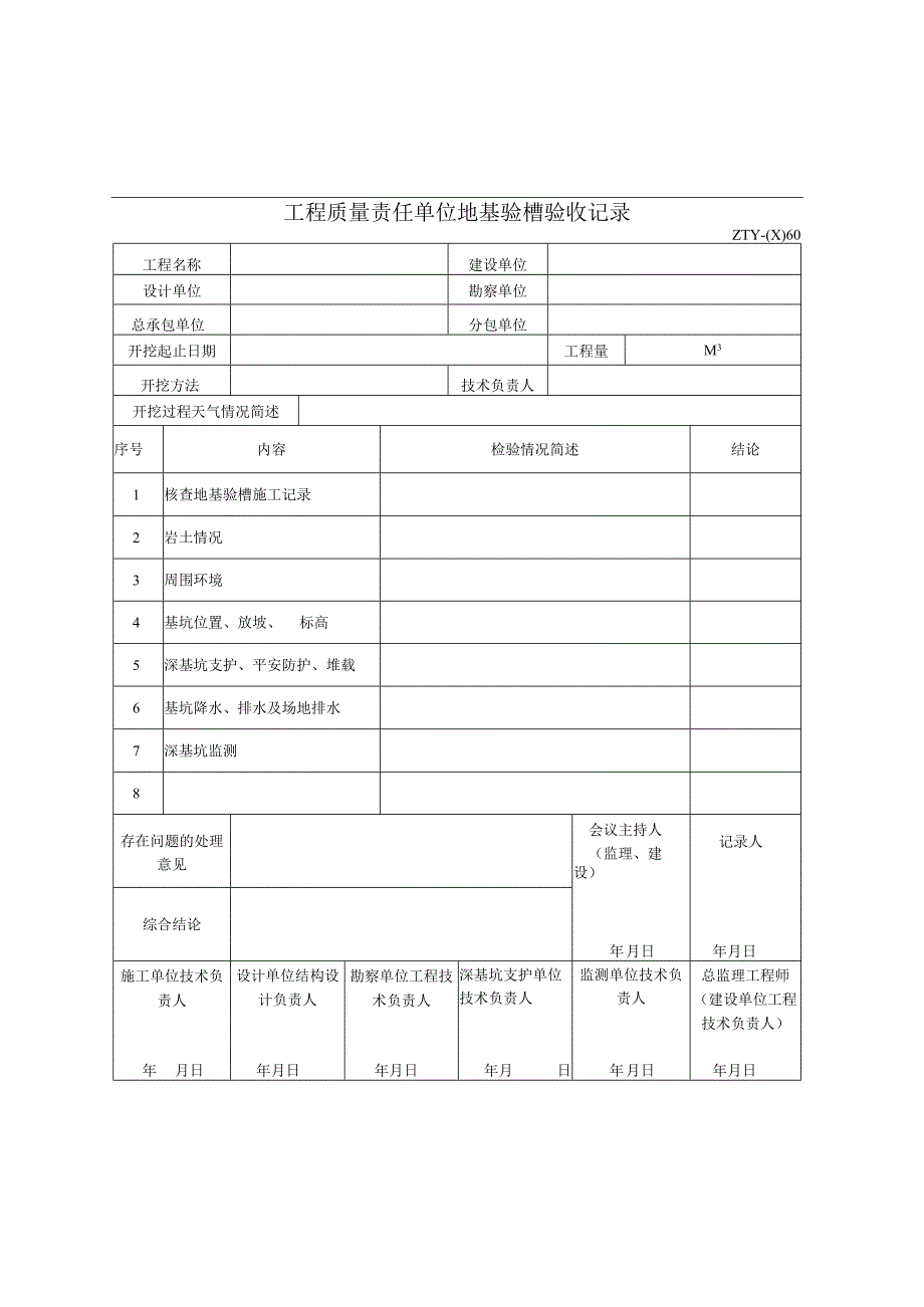 工程质量责任单位地基验槽验收记录2023版.docx_第1页