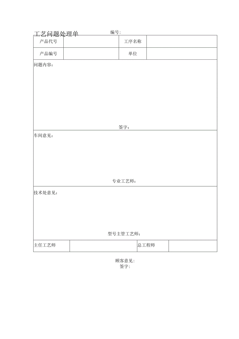 工艺问题处理单2023版.docx_第1页