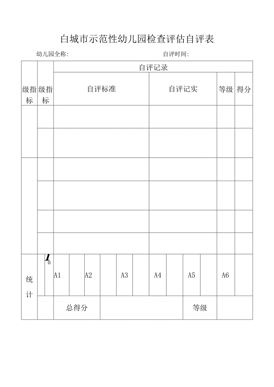 白城市示范性幼儿园检查评估自评表.docx_第1页