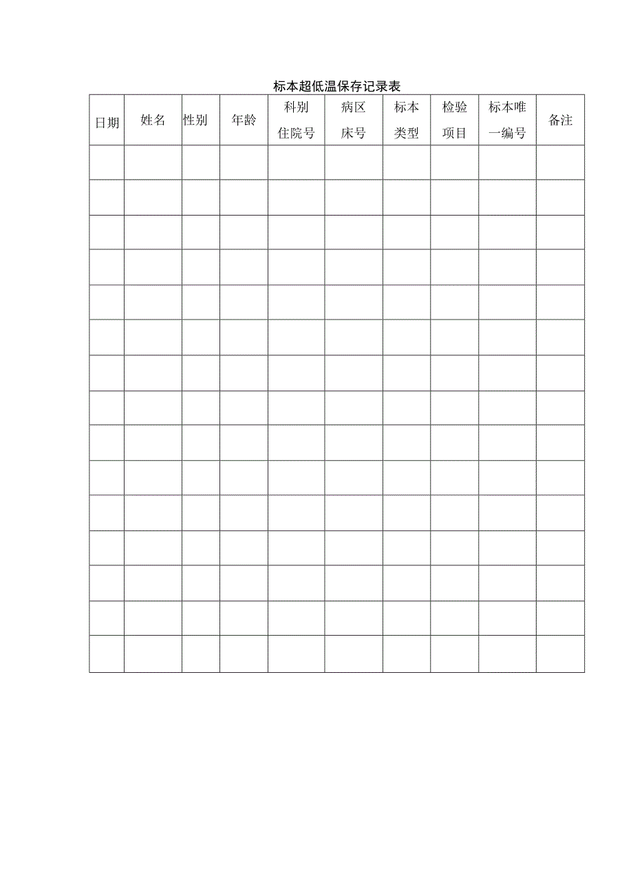 标本超低温保存记录表.docx_第1页
